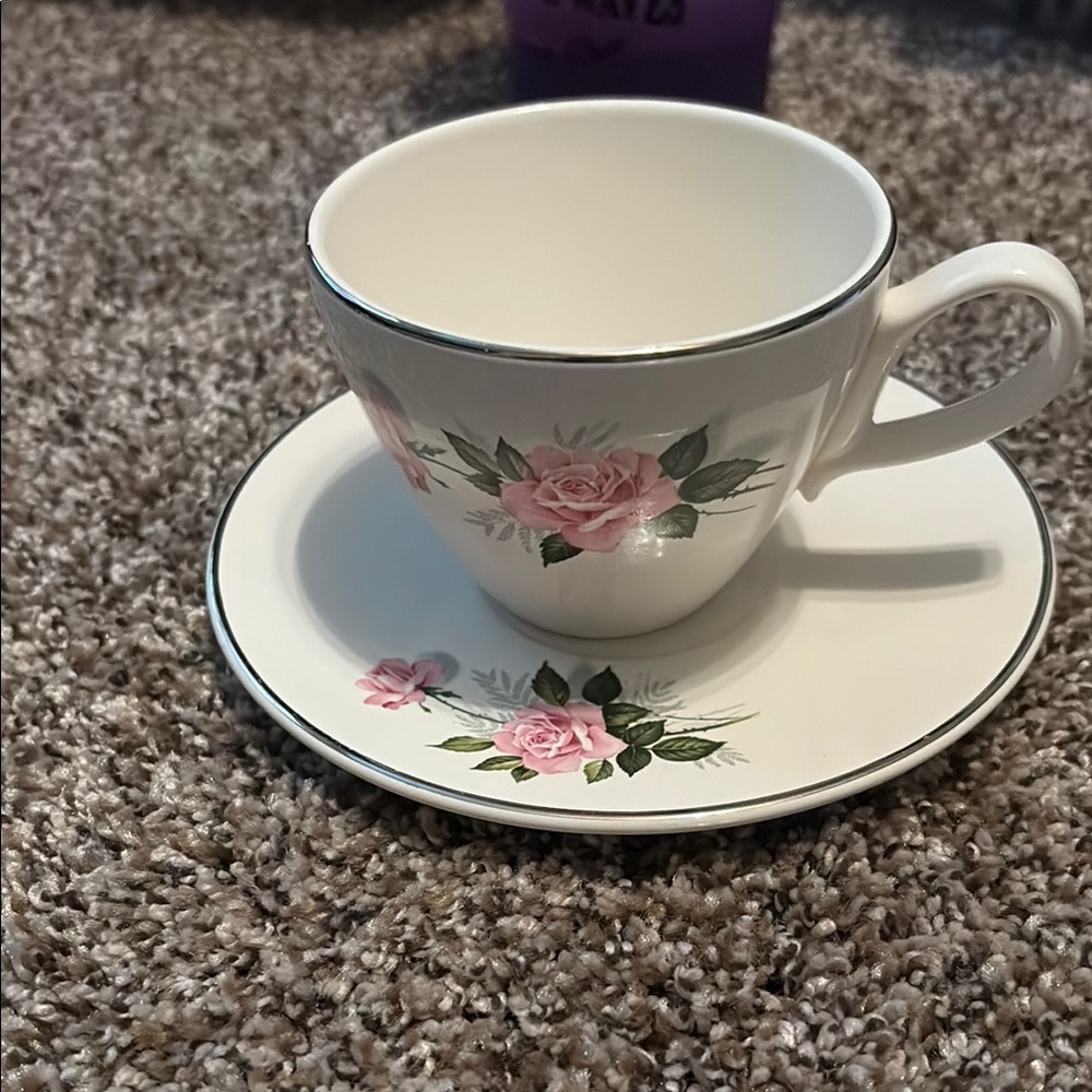 Floral Teacup and Saucer Set
